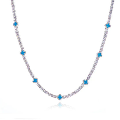 4mm Enamel Tennis Chain Necklace Zircon Rapper Iced Out Chain Style | Caratix Jewelry - CaratixJewelry