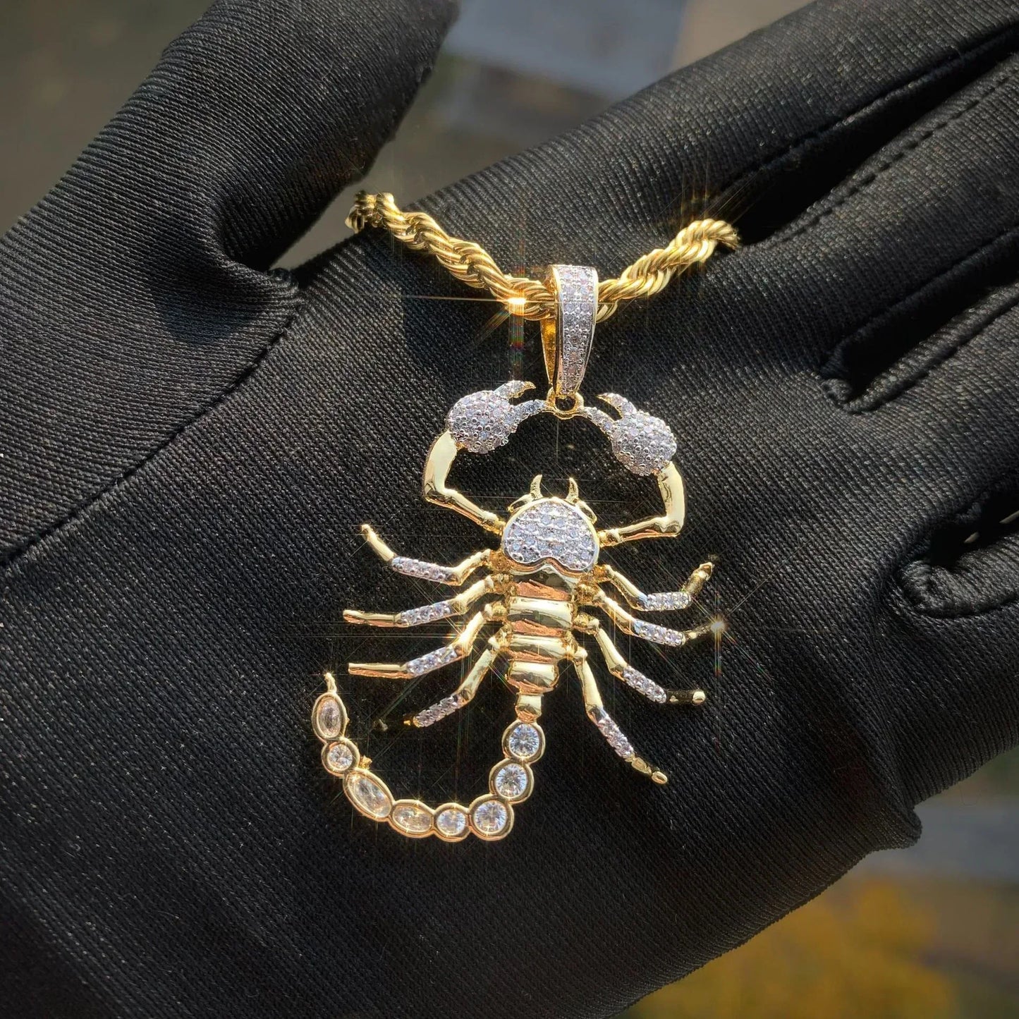 Iced Out Scorpion Pendant Necklace for Men – Hip Hop CZ Streetwear Jewelry - CaratixJewelry