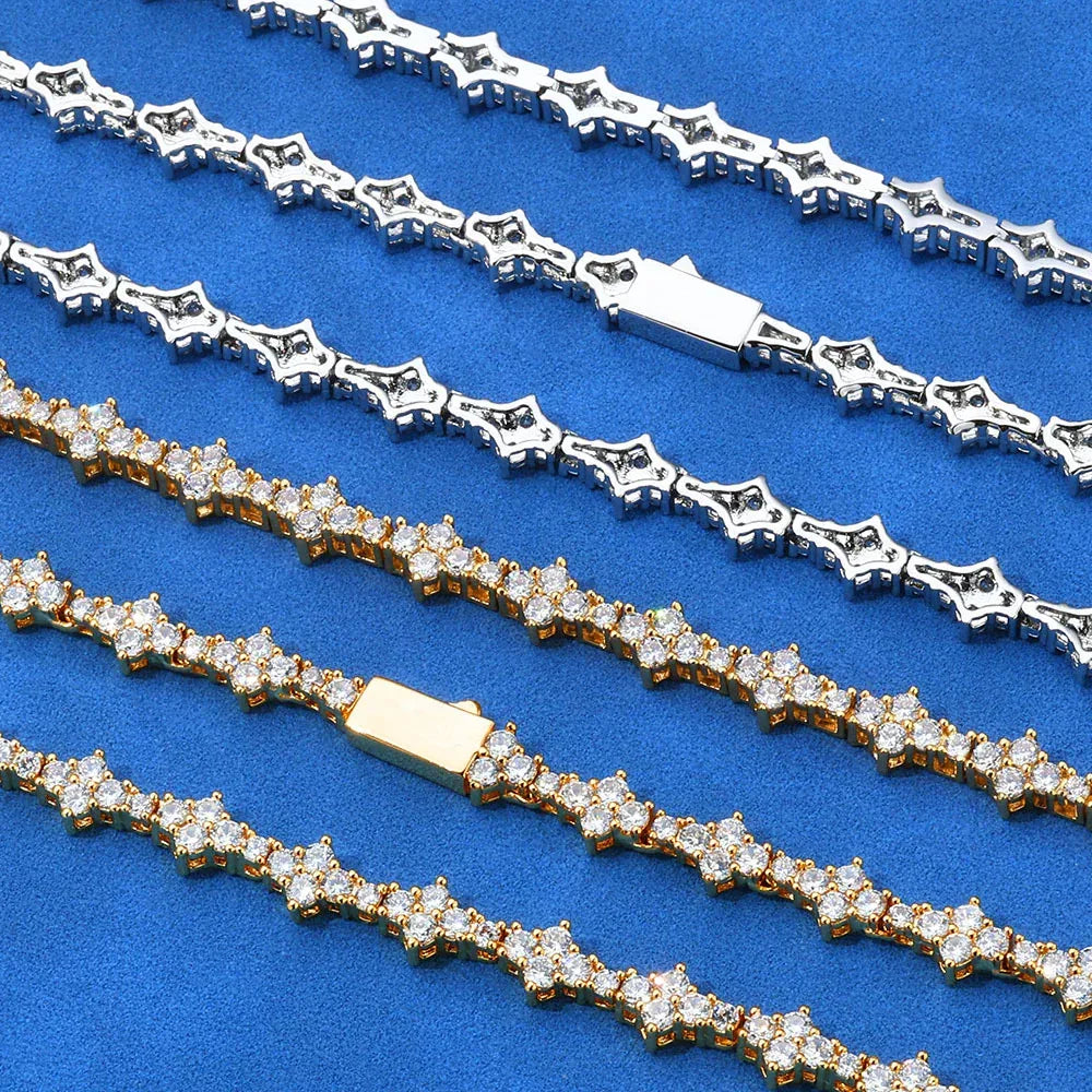 Hip Hop Bling S925 Silver Airplane CZ Tennis Necklace – Custom Men’s Trendy Jewelry | Caratix Jewelry - CaratixJewelry