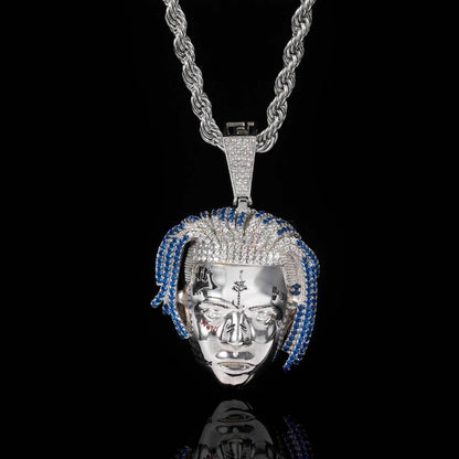 Custom Hip Hop Singer Portrait Pendant Necklace with Zircon Stones for Men | Caratix Jewelry - CaratixJewelry