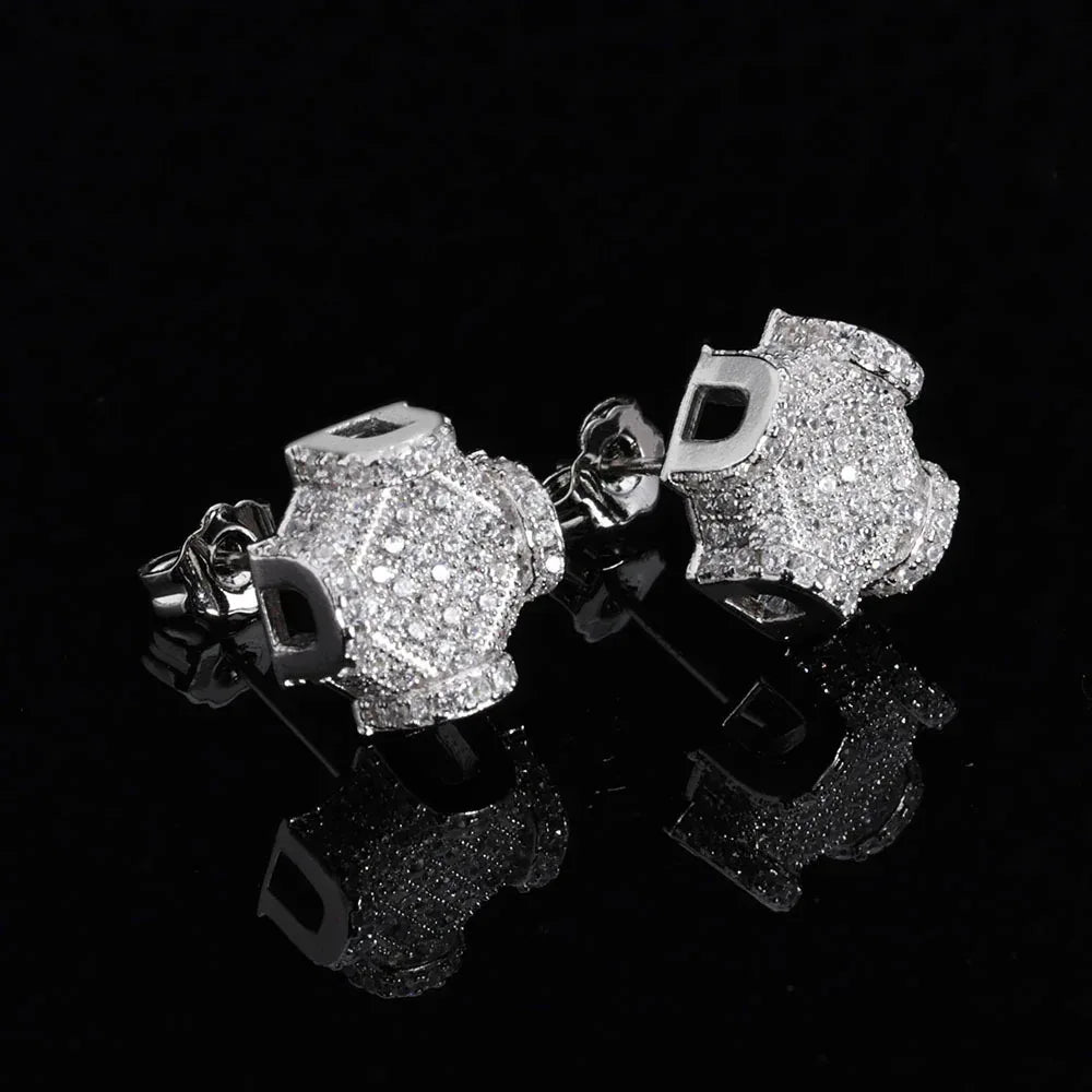 Custom Full Zircon Stud Earrings for Men | Luxury Hip Hop Jewelry | Caratix Jewelry - CaratixJewelry