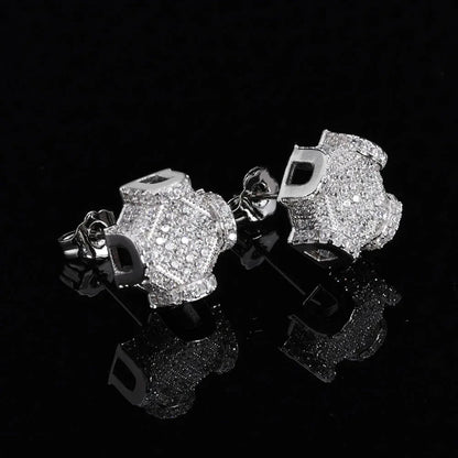 Full Zircon Stud Earrings for Men | Trendy Hip Hop Jewelry | Caratix Jewelry - CaratixJewelry