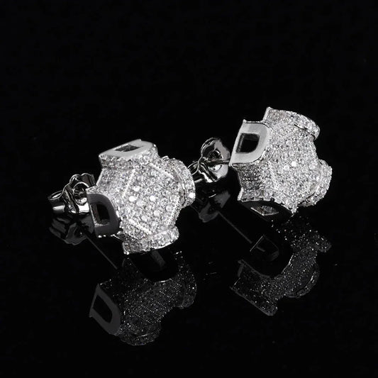 Full Zircon Stud Earrings for Men | Trendy Hip Hop Jewelry | Caratix Jewelry - CaratixJewelry