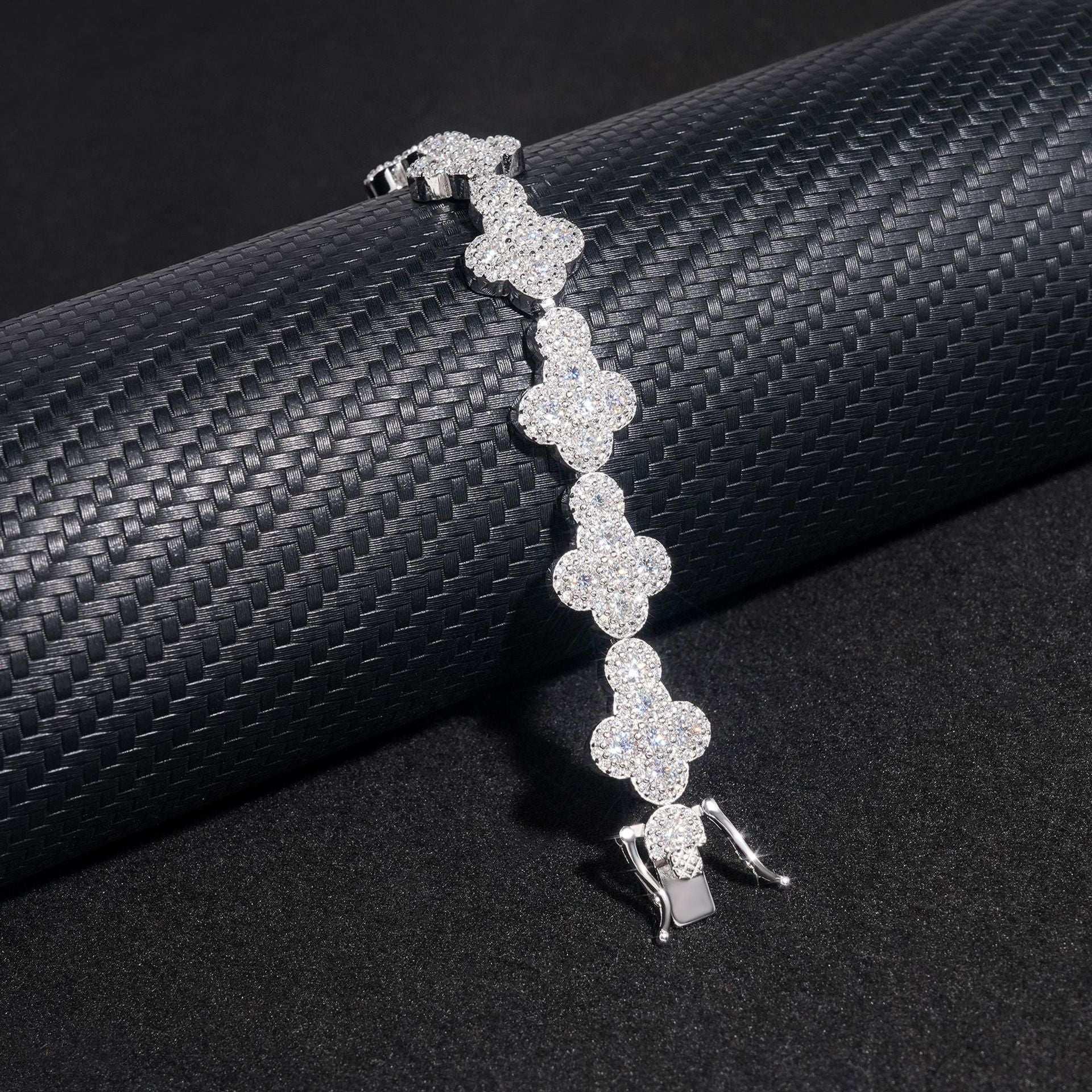13mm Moissanite Cross Cuban Link Bracelet | S925 Silver Hip Hop Jewelry - CaratixJewelry