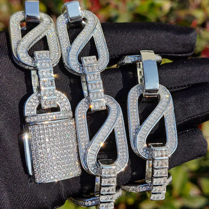 18mm Iced Out T-Shape Mixed Zircon Cuban Chain Necklace - CaratixJewelry