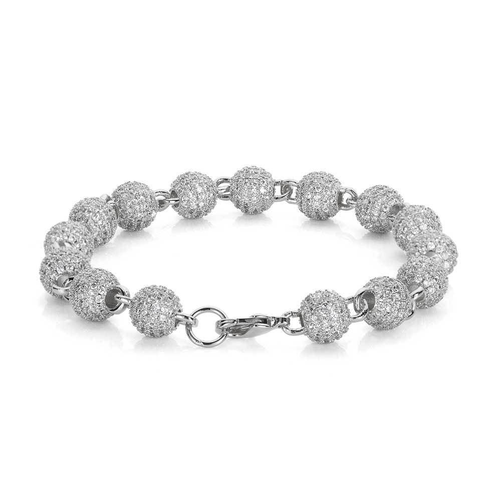 8mm Bead Chain Bracelet with Zircon | Men’s Trendy Personalized Jewelry | Caratix Jewelry - CaratixJewelry