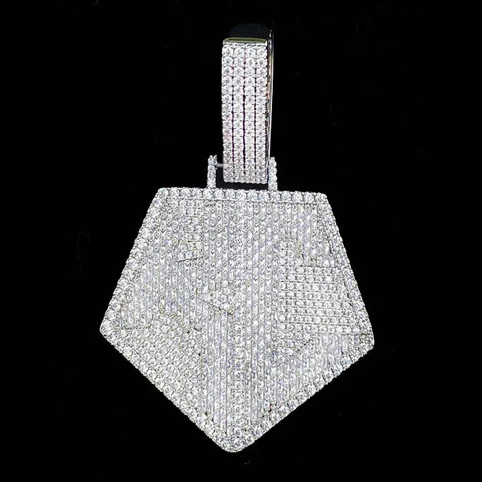 Iced Out "KC" Letters Pendant | Men's Initial / Kansas City Necklace - CaratixJewelry