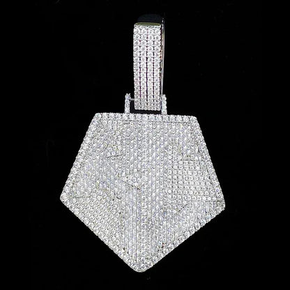 Iced Out "KC" Letters Pendant | Men's Initial / Kansas City Necklace - CaratixJewelry
