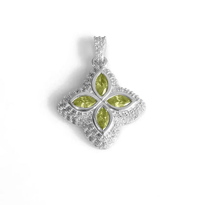 Colorful Four-Leaf Clover Pendant Necklace Full Zircon Hip Hop Jewelry for Men | Caratix Jewelry - CaratixJewelry