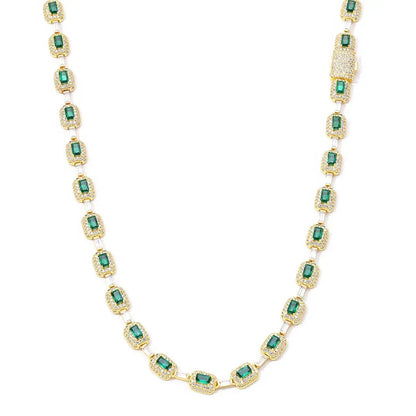 Moissanite Colorful Gemstone Necklace – S925 Sterling Silver Custom Luxury Hip Hop Jewelry - CaratixJewelry
