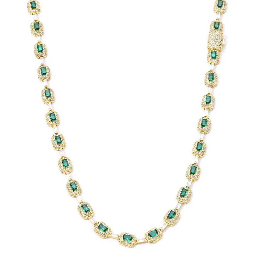 Colorful Gemstone Zircon Necklace Iced Out Jewelry | Caratix Jewelry - CaratixJewelry