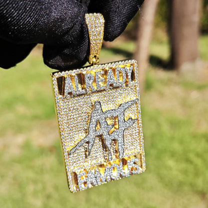 Iced Out Letter Dog Tag Pendant Necklace – Hip Hop CZ Streetwear Jewelry - CaratixJewelry