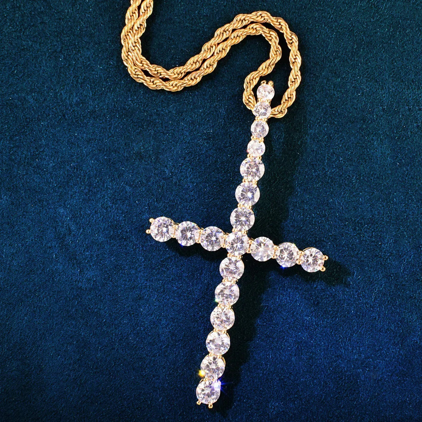 AAA CZ Cross Pendant Necklace | Men’s Hip Hop Streetwear Jewelry - CaratixJewelry