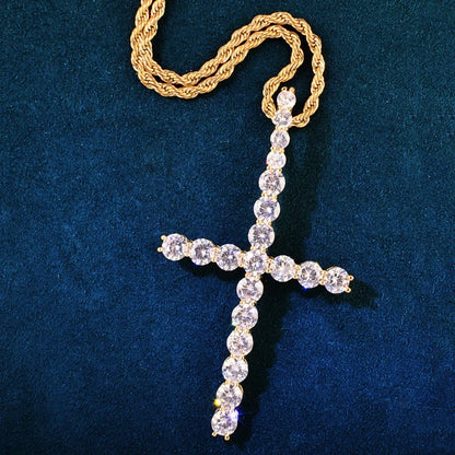 AAA CZ Cross Pendant Necklace | Men’s Hip Hop Streetwear Jewelry - CaratixJewelry