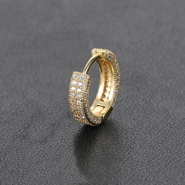 Square Hoop Earrings with Micro-Pave Zircon Stones for Men and Women | Bling Hip Hop Jewelry | Caratix Jewelry - CaratixJewelry
