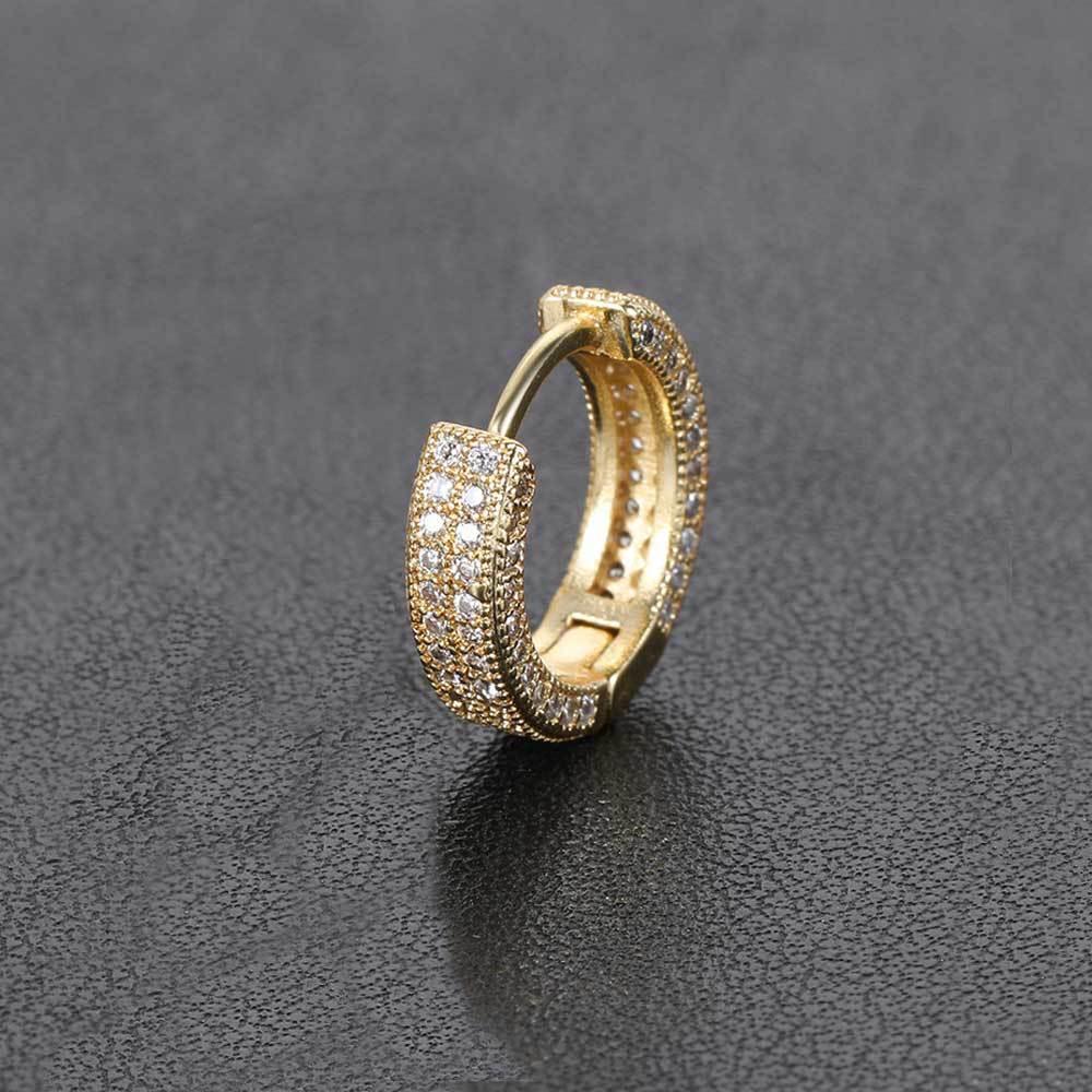 Square Hoop Earrings with Micro-Pave Zircon Stones for Men and Women | Bling Hip Hop Jewelry | Caratix Jewelry - CaratixJewelry