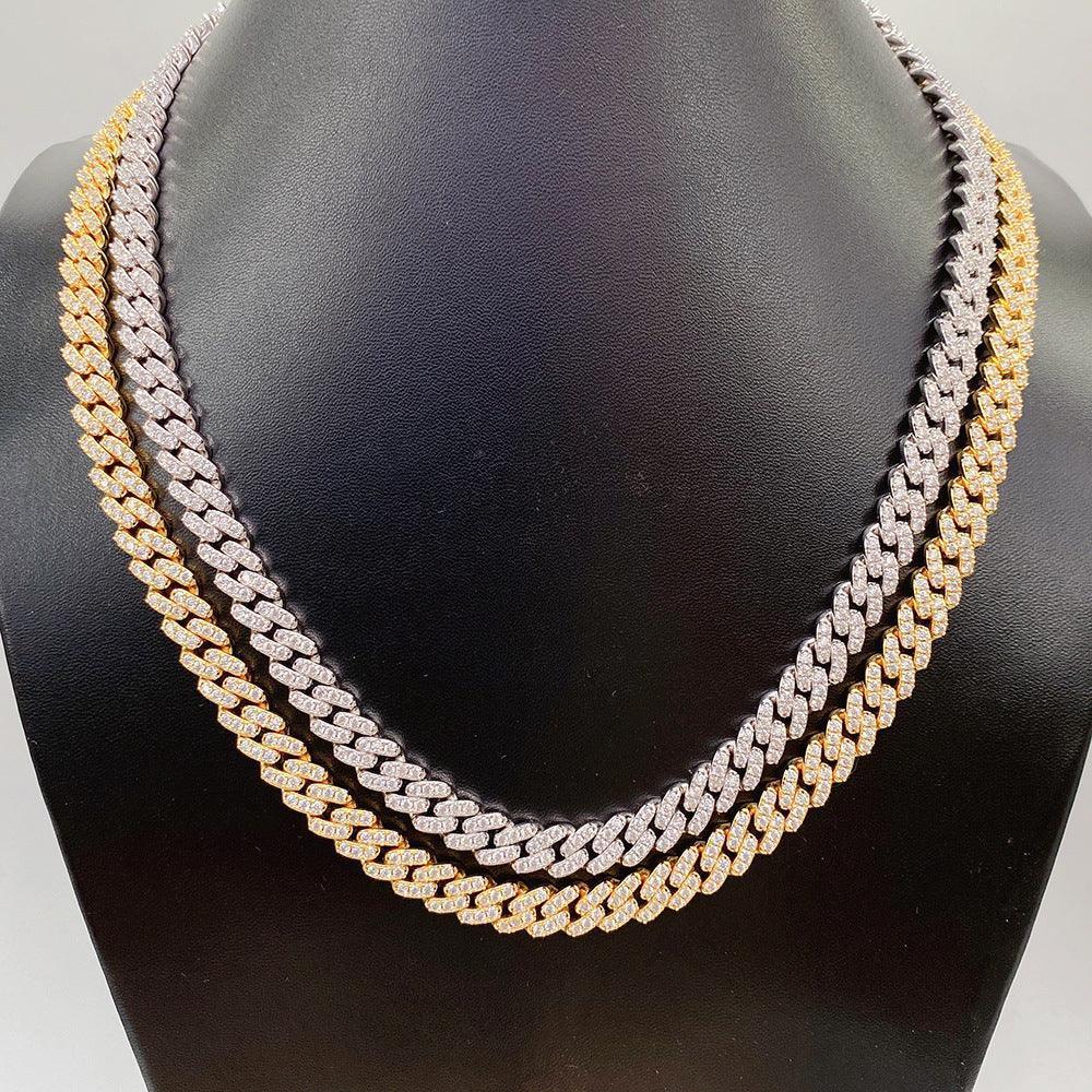 8mm Moissanite Cuban Link Necklace | S925 Silver Iced Out Chain - CaratixJewelry