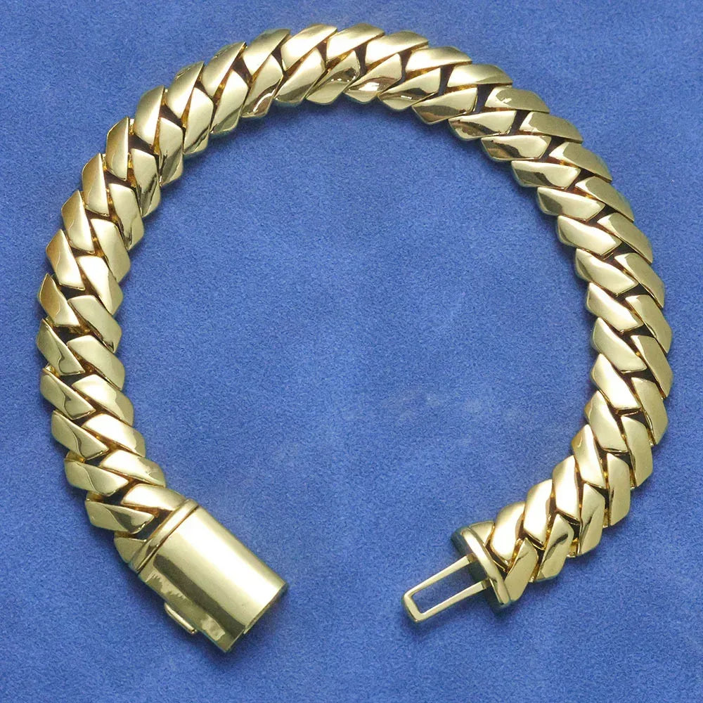 Custom 12mm Plain Rhombus Cuban Link Rapper Chain for Men | Caratix - CaratixJewelry