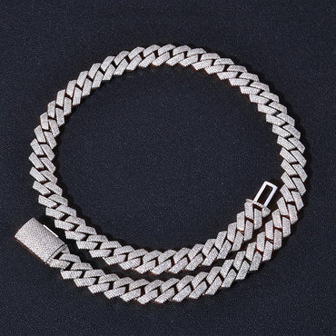 15mm 4-Row Full Zircon Iced Out Cuban Chain Necklace for Men | Caratix Jewelry - CaratixJewelry