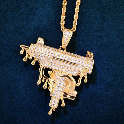 Hip Hop Rapper Style Pendant | CZ Iced Out Men’s Street Dance Trend Necklace - CaratixJewelry