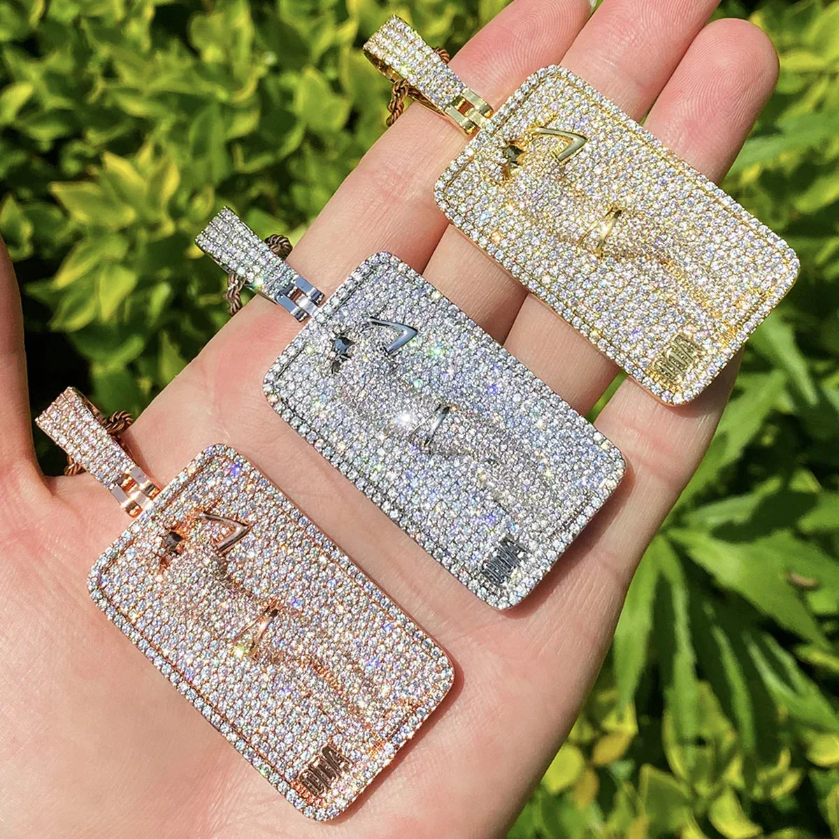 Iced Out Rapper with Microphone Pendant | Men's Real Copper CZ Performer Necklace - CaratixJewelry