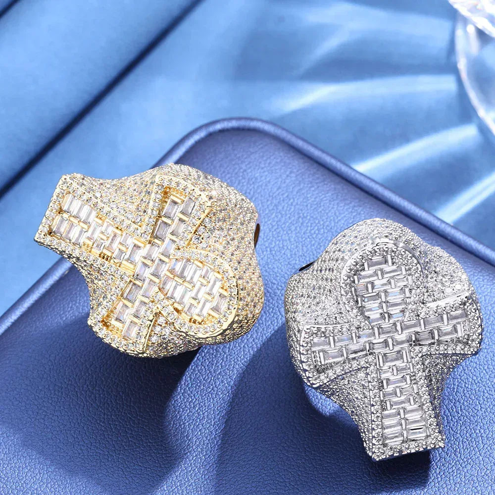Zircon Cross Ring Vintage Style Men’s Hip Hop Jewelry | Caratix Jewelry - CaratixJewelry