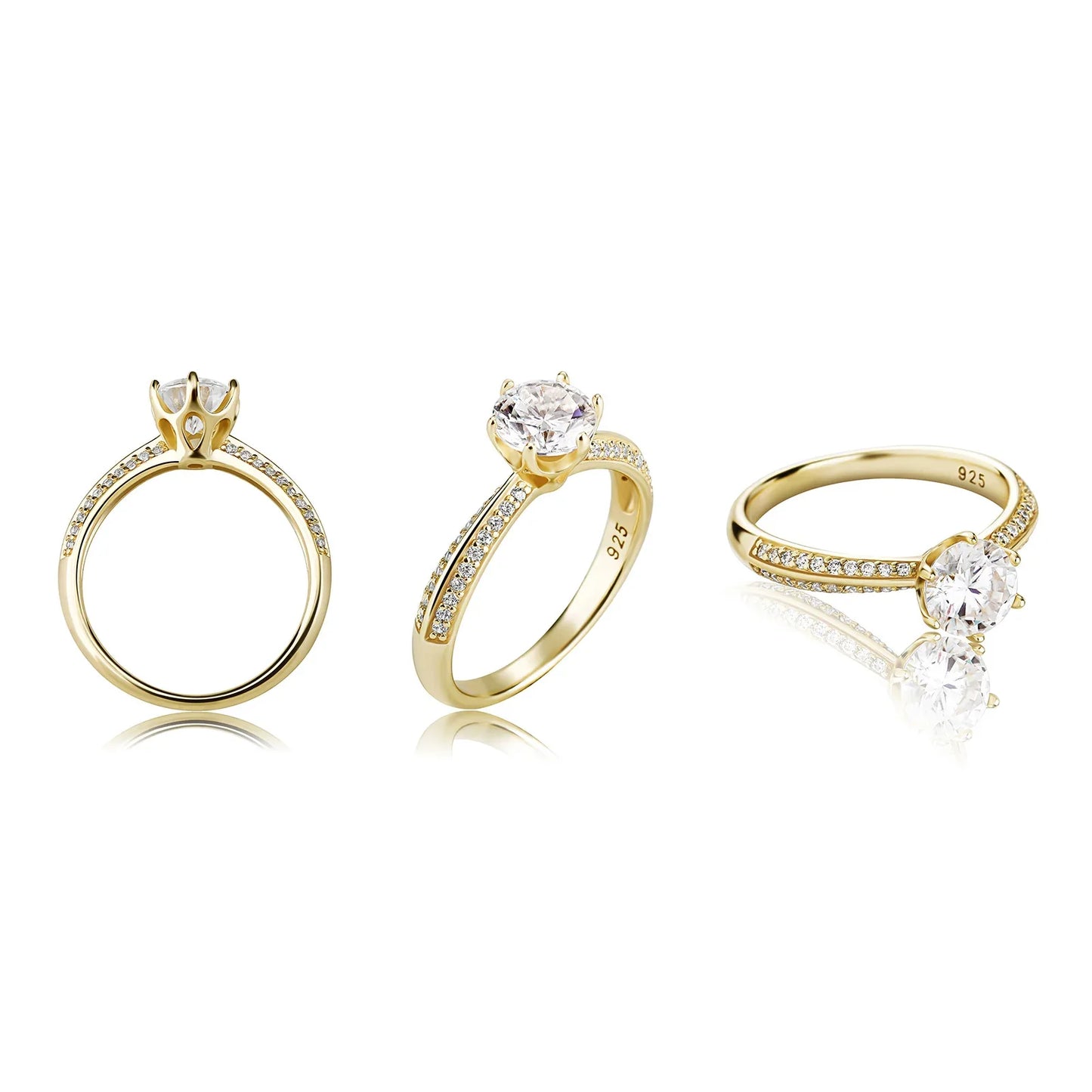 D Color VVS1 Moissanite Ring | S925 Silver Platinum Plated | Caratix