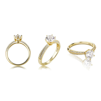 D Color VVS1 Moissanite Ring | S925 Silver Platinum Plated | Caratix
