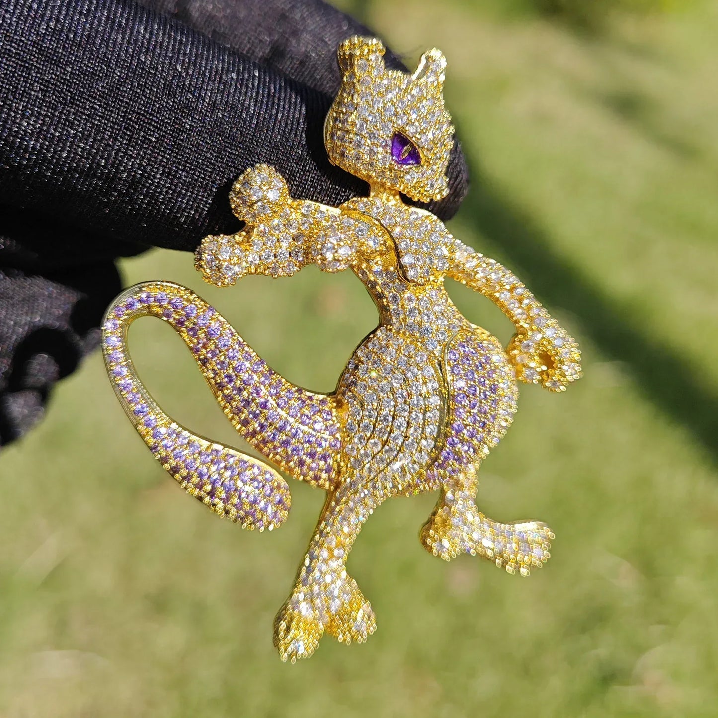 Iced Out Mystic Creature Pendant Necklace – Hip Hop CZ Cartoon Jewelry Trend - CaratixJewelry