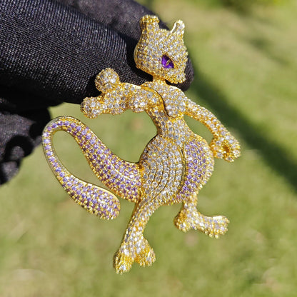 Iced Out Mystic Creature Pendant Necklace – Hip Hop CZ Cartoon Jewelry Trend - CaratixJewelry