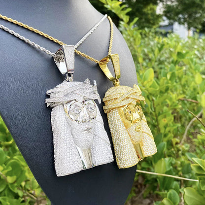 Iced Out "Street Sage" Old Man Pendant | Men's Micro Pave CZ "Godfather" Necklace - CaratixJewelry