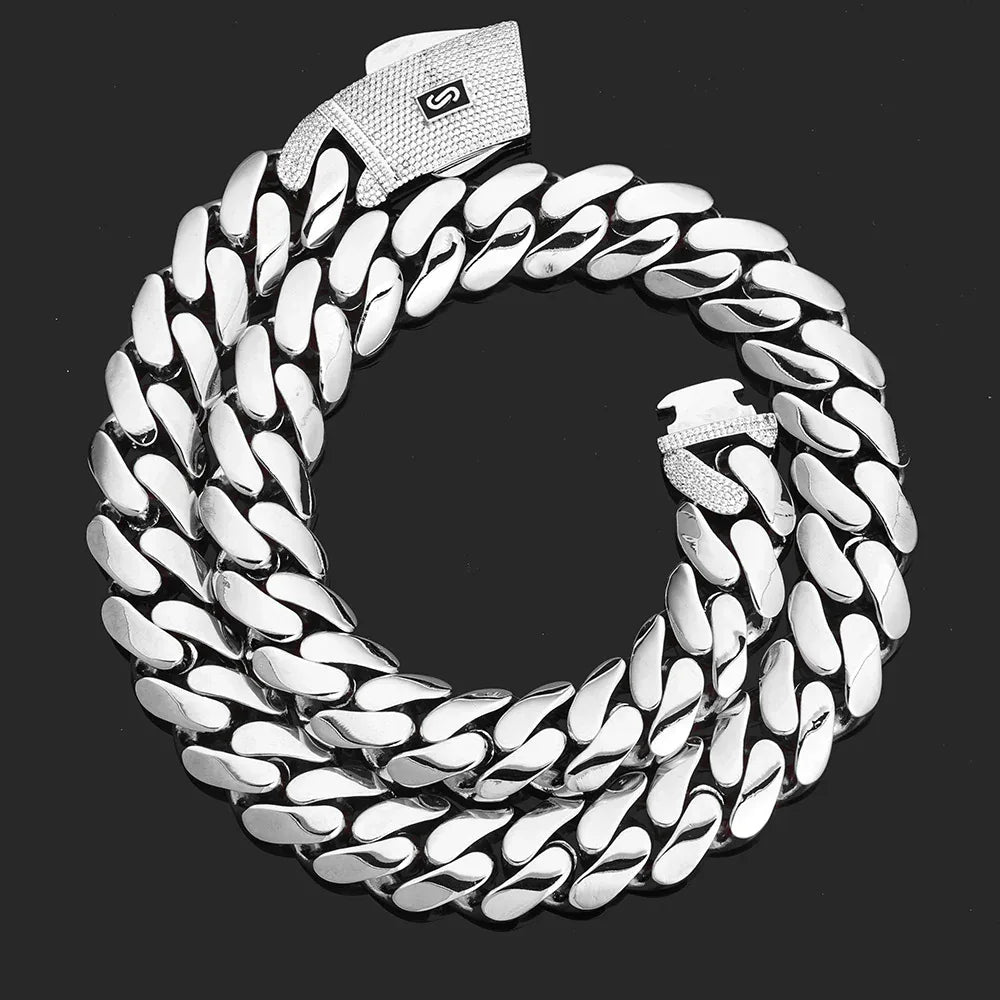 Polished Cuban Chain Necklace 14K Gold Tone Hip Hop Jewelry for Men | Caratix Jewelry - CaratixJewelry