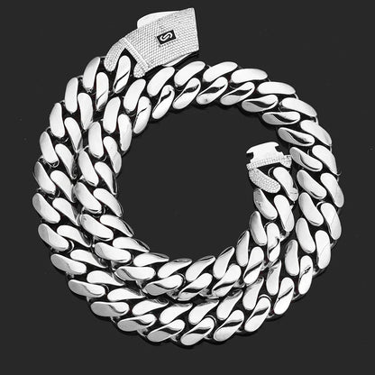 Polished Cuban Chain Necklace 14K Gold Tone Hip Hop Jewelry for Men | Caratix Jewelry - CaratixJewelry