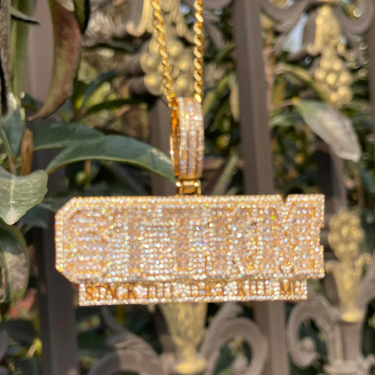 Men's Custom Style Name Necklace | Premium Copper CZ Hip Hop Acronym Jewelry - CaratixJewelry