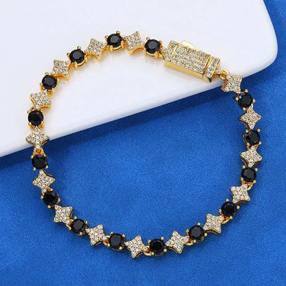 6mm Star Zircon Tennis Bracelet Custom Hip Hop Jewelry for Men | Caratix Jewelry - CaratixJewelry