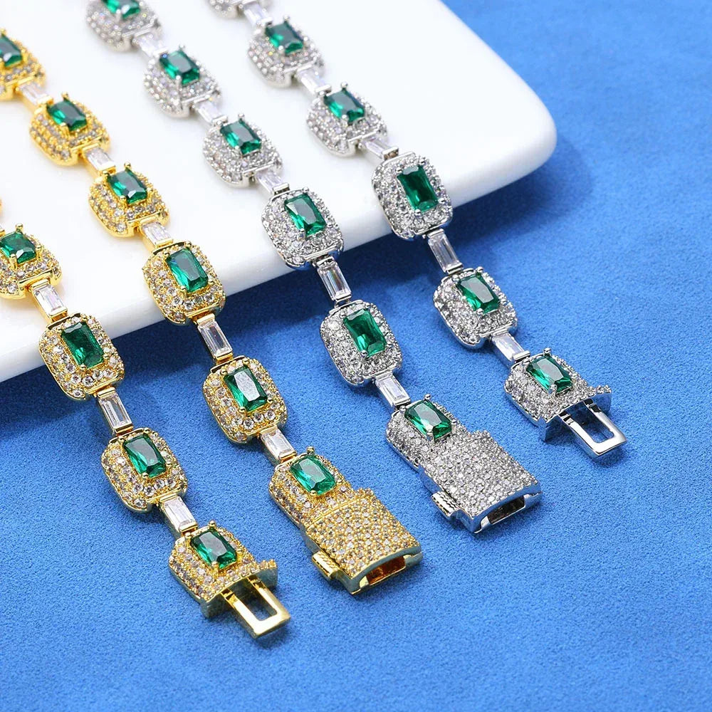 Moissanite Colorful Gemstone Necklace – S925 Sterling Silver Custom Luxury Hip Hop Jewelry - CaratixJewelry