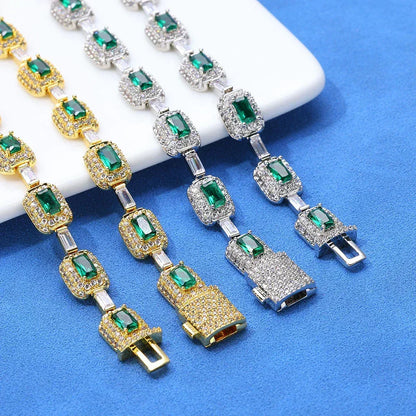 Moissanite Colorful Gemstone Necklace – S925 Sterling Silver Custom Luxury Hip Hop Jewelry - CaratixJewelry