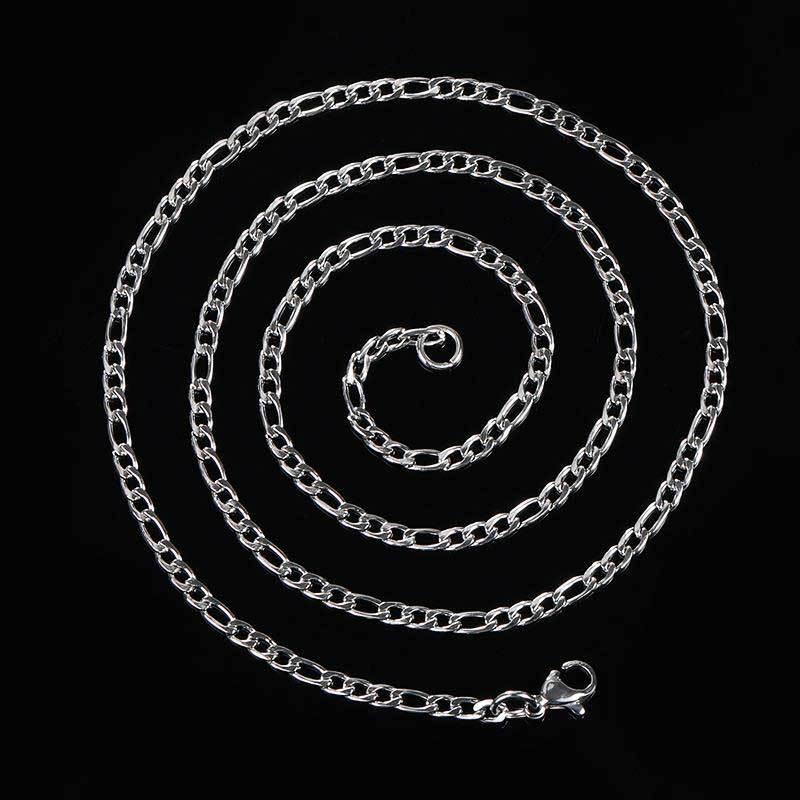 Lobster Clasp Stainless Steel Figaro Chain Necklace for Men | Titanium Steel Hip Hop Jewelry | Caratix Jewelry - CaratixJewelry