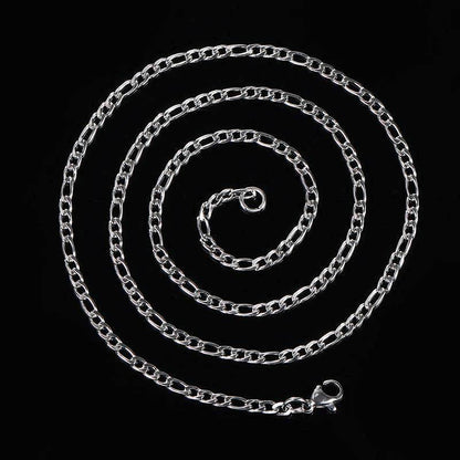 Lobster Clasp Stainless Steel Figaro Chain Necklace for Men | Titanium Steel Hip Hop Jewelry | Caratix Jewelry - CaratixJewelry