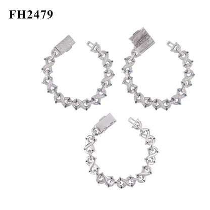Moissanite Figure-Eight Bracelet | S925 Silver Iced Out Hip Hop Jewelry - CaratixJewelry
