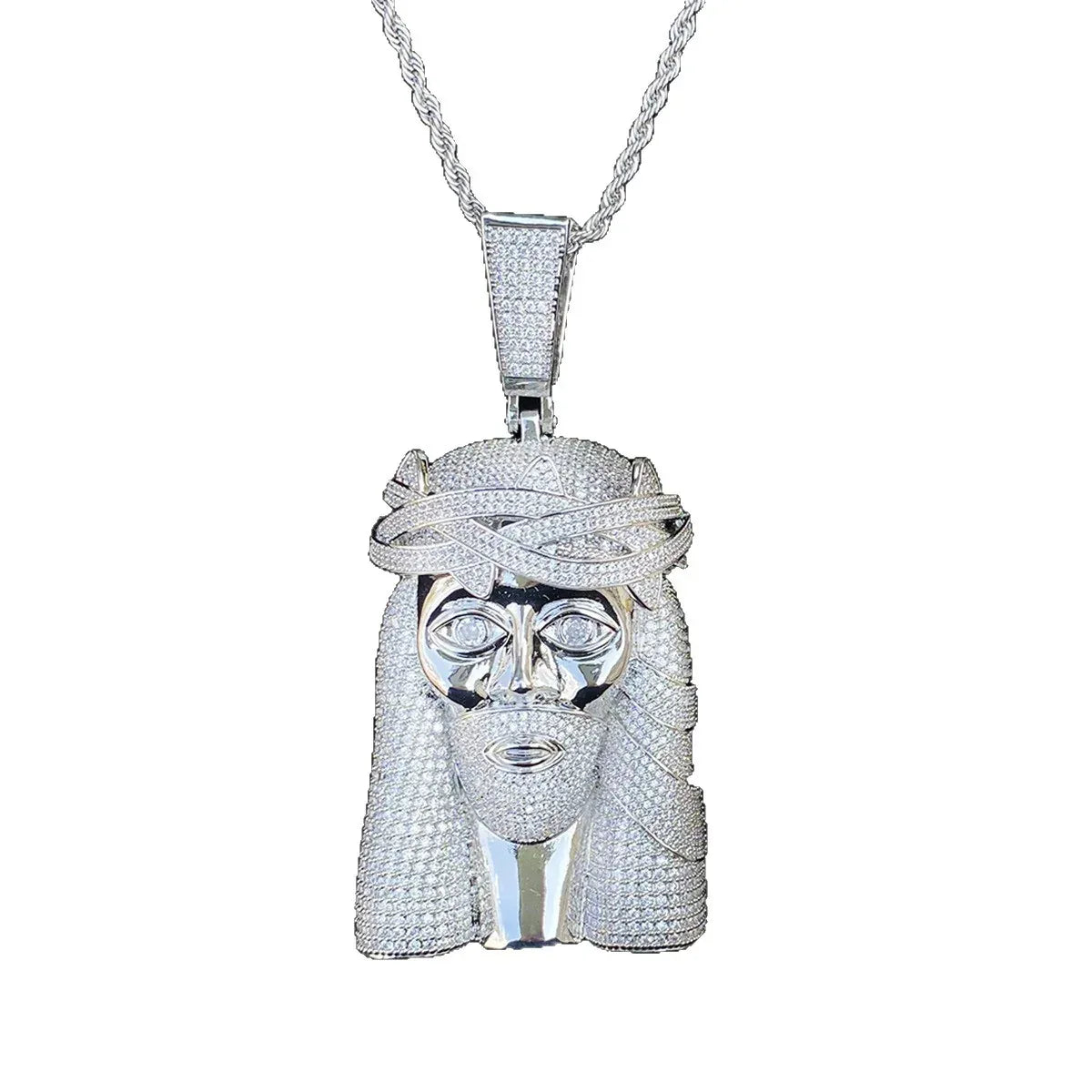 Iced Out "Street Sage" Old Man Pendant | Men's Micro Pave CZ "Godfather" Necklace - CaratixJewelry