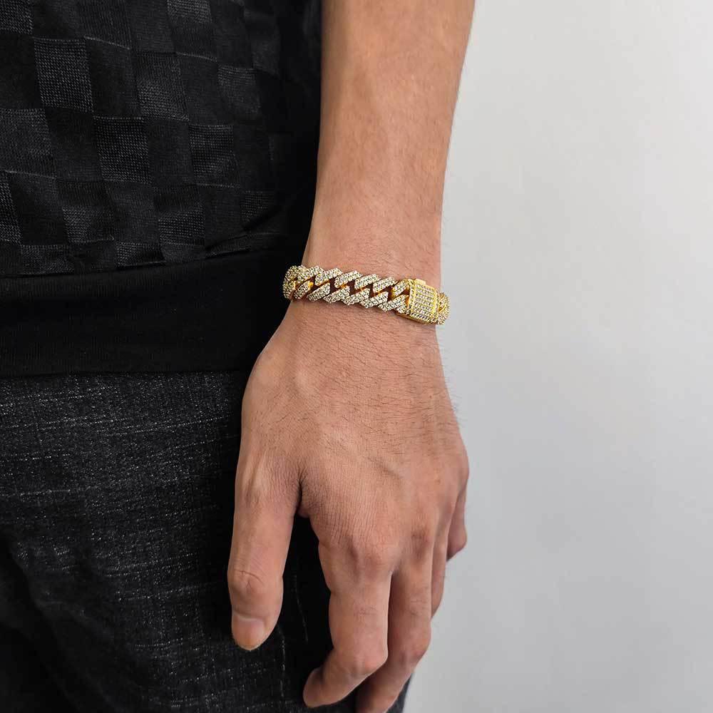 12mm Double Row Cuban Zircon Hip Hop Jewelry Necklace - CaratixJewelry