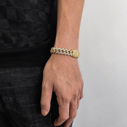 12mm Double Row Cuban Zircon Hip Hop Jewelry Necklace - CaratixJewelry