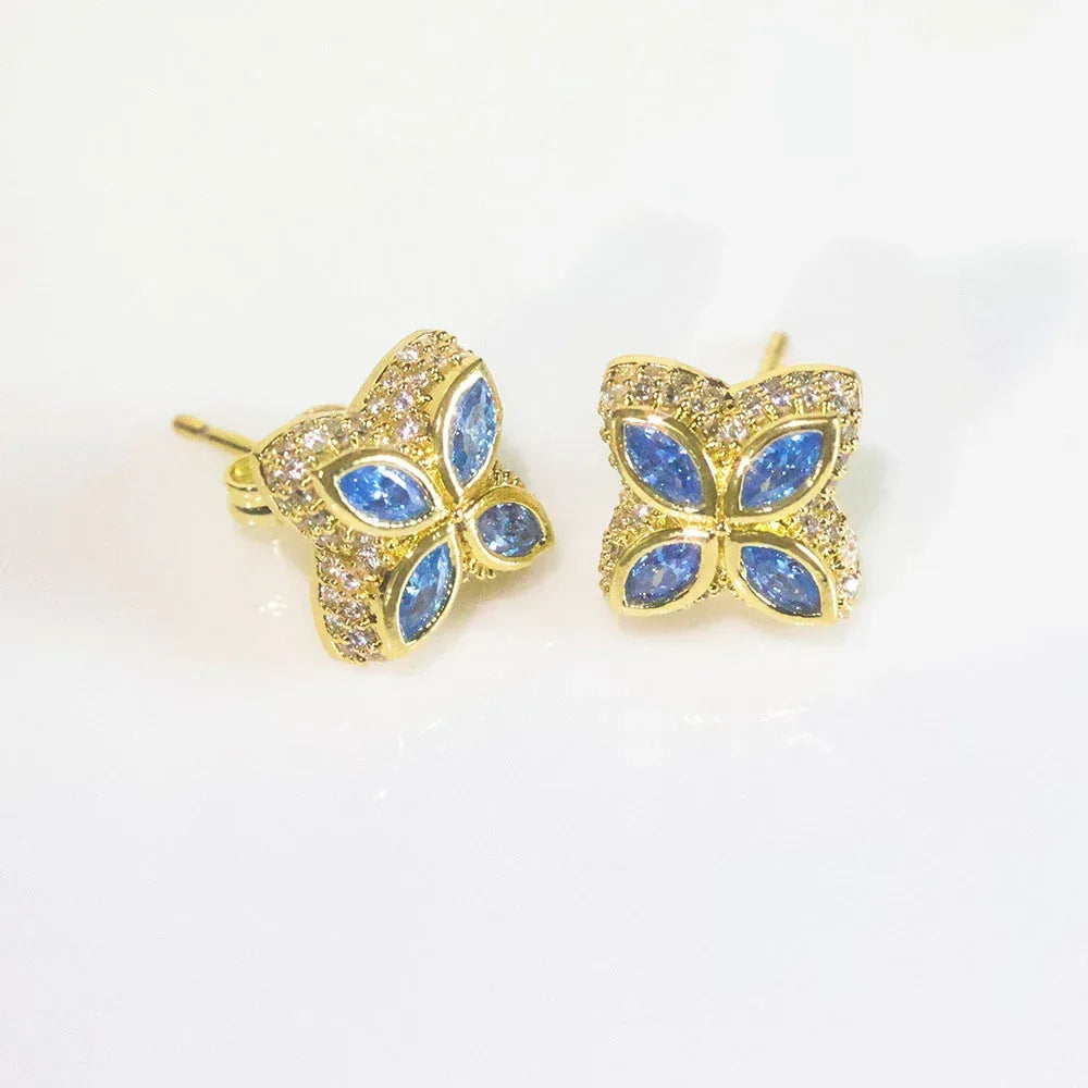 Custom Colorful Gemstone Iced Out Studs Men Earring Hip Hop | Caratix - CaratixJewelry