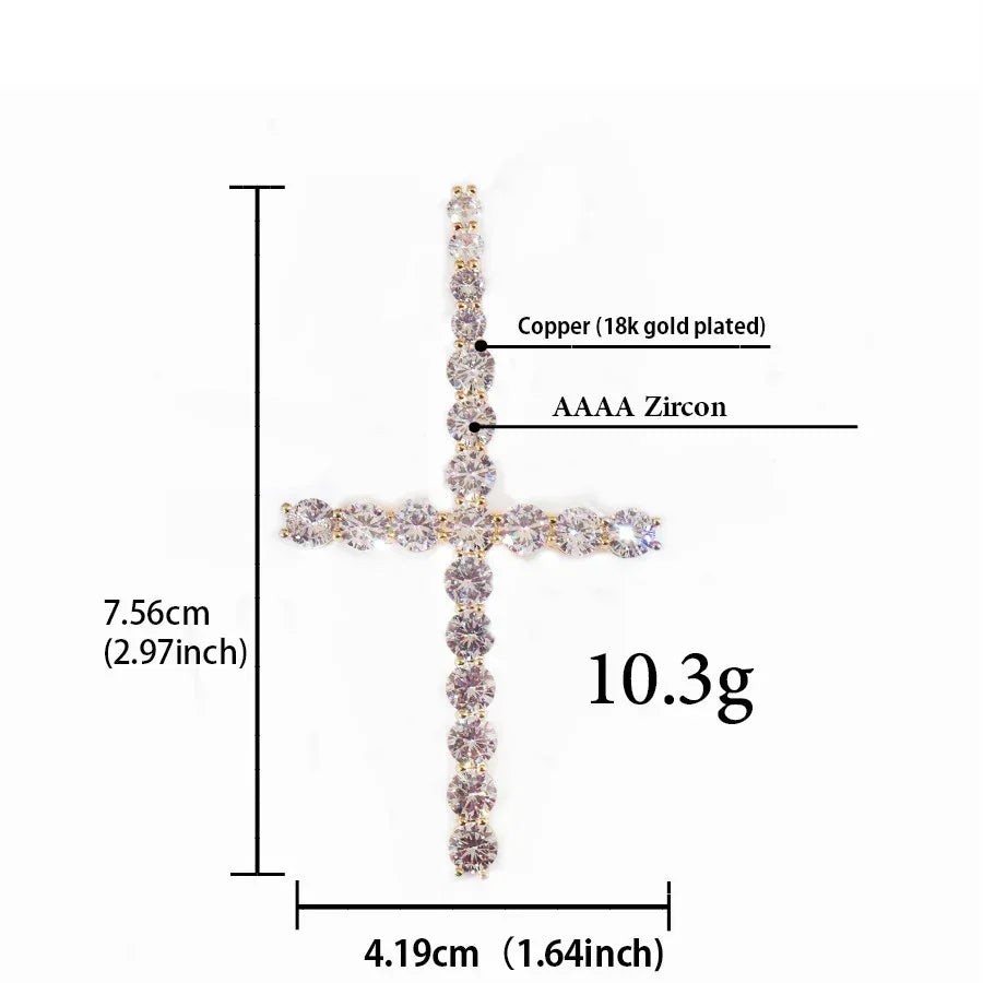 AAA CZ Cross Pendant Necklace | Men’s Hip Hop Streetwear Jewelry - CaratixJewelry