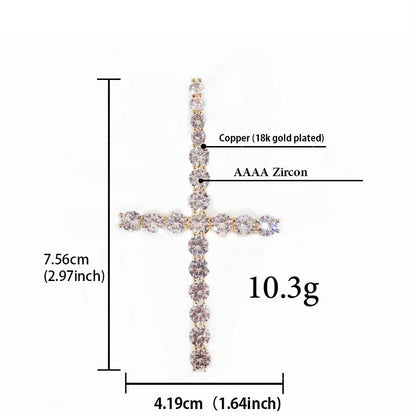 AAA CZ Cross Pendant Necklace | Men’s Hip Hop Streetwear Jewelry - CaratixJewelry