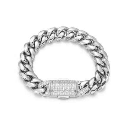 12mm Rounded Cuban Chain Bracelet for Men | Caratix Jewelry - CaratixJewelry