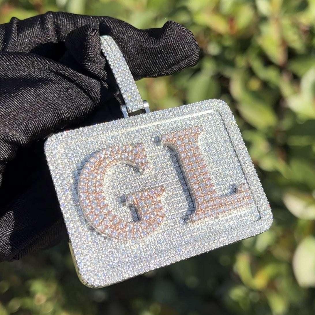 Iced Out Block Letter Pendant | DIY CZ Name Necklace Hip Hop Fashion Jewelry - CaratixJewelry
