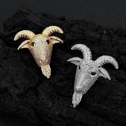 Goat Head Pendant Necklace with Micro-Pave Zircon for Men | Caratix Jewelry - CaratixJewelry
