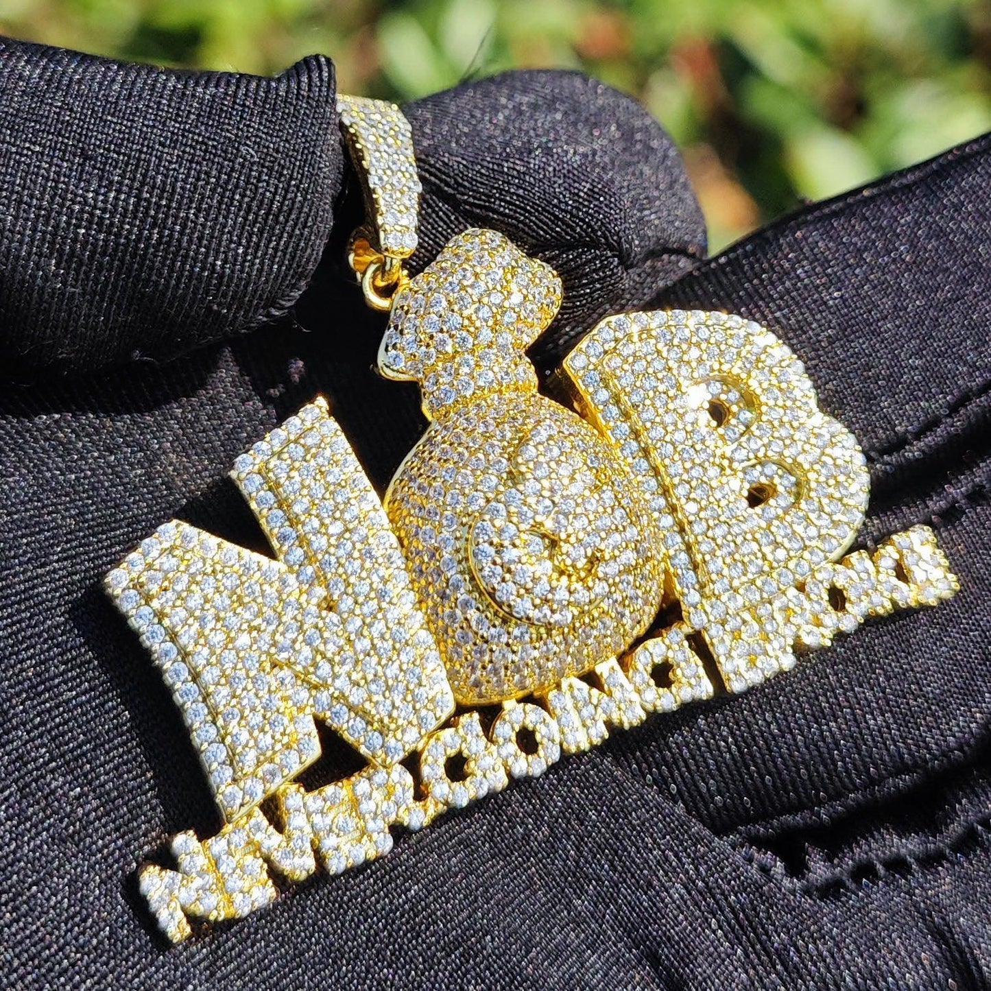 N&B Letter Pendant Necklace | CZ Iced Out Hip Hop Unisex Trend Jewelry - CaratixJewelry